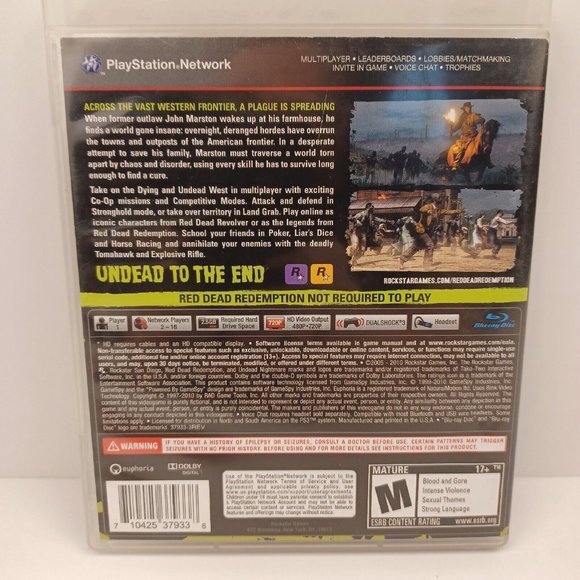Red Dead Redemption: Undead Nightmare (Sony PlayStation 3, 2010) PS3 CIB Manual - Picture 2 of 8
